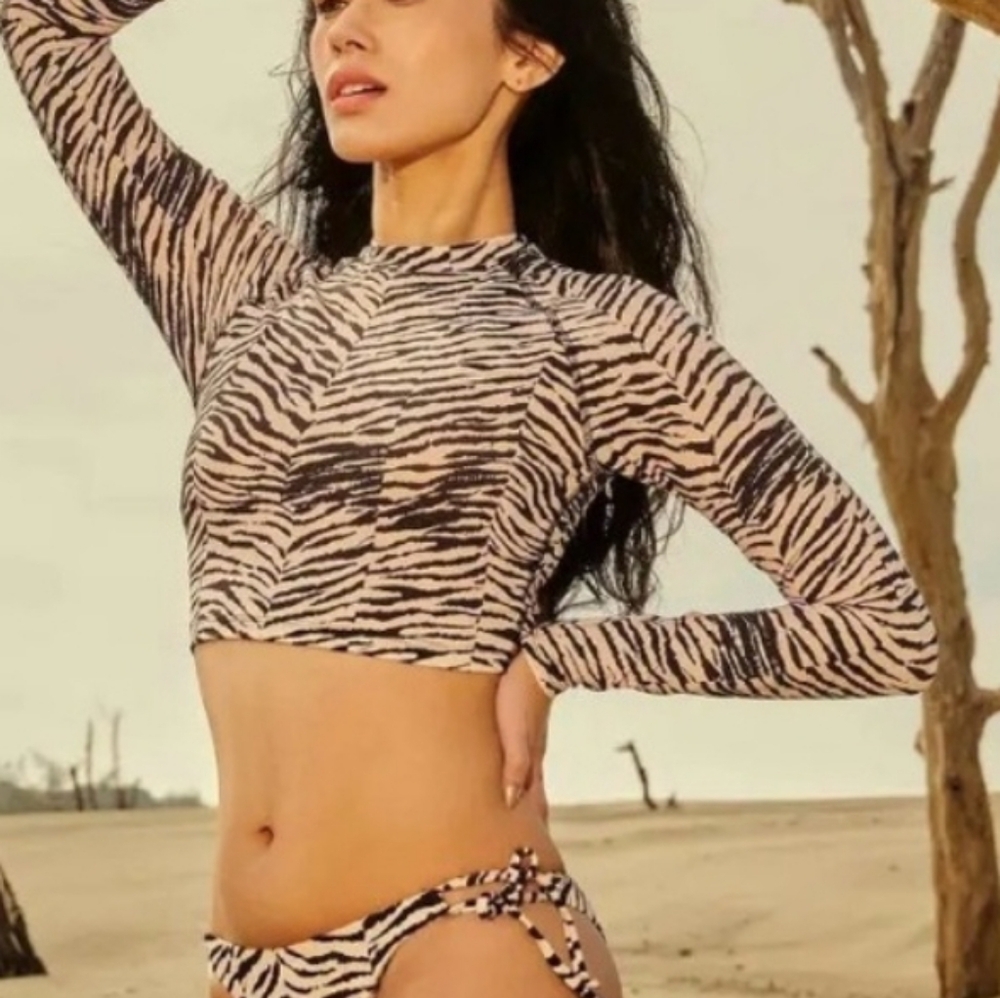 WET Swimwear Top  Zebra Animal Print